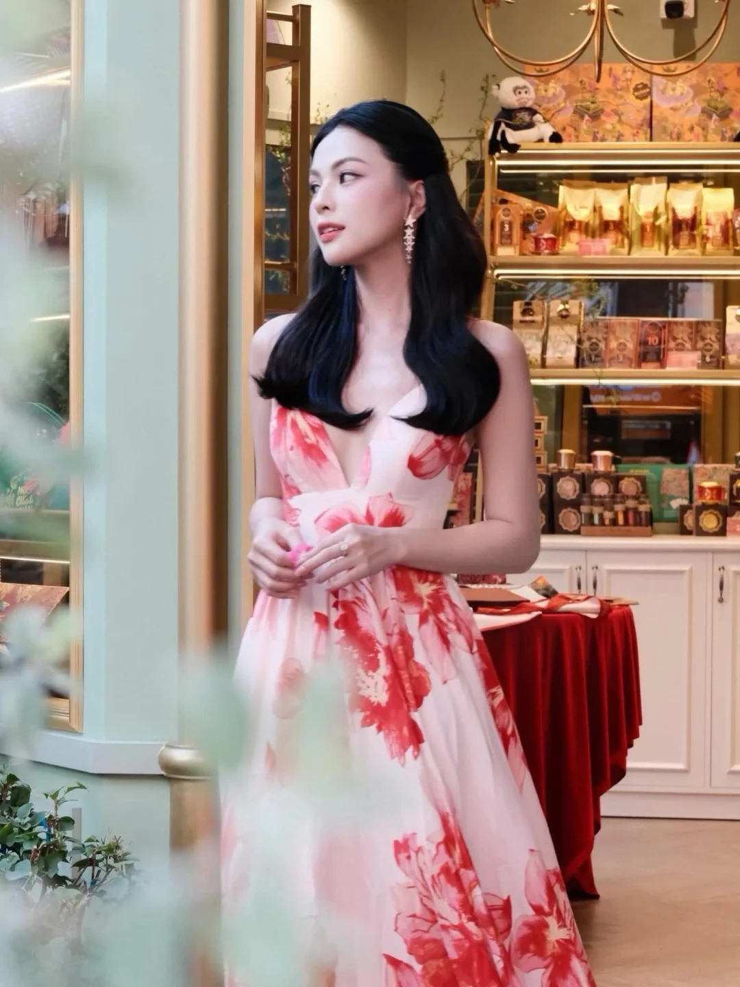 Photo 8 of Váy maxi hoa hồng nhạt size S