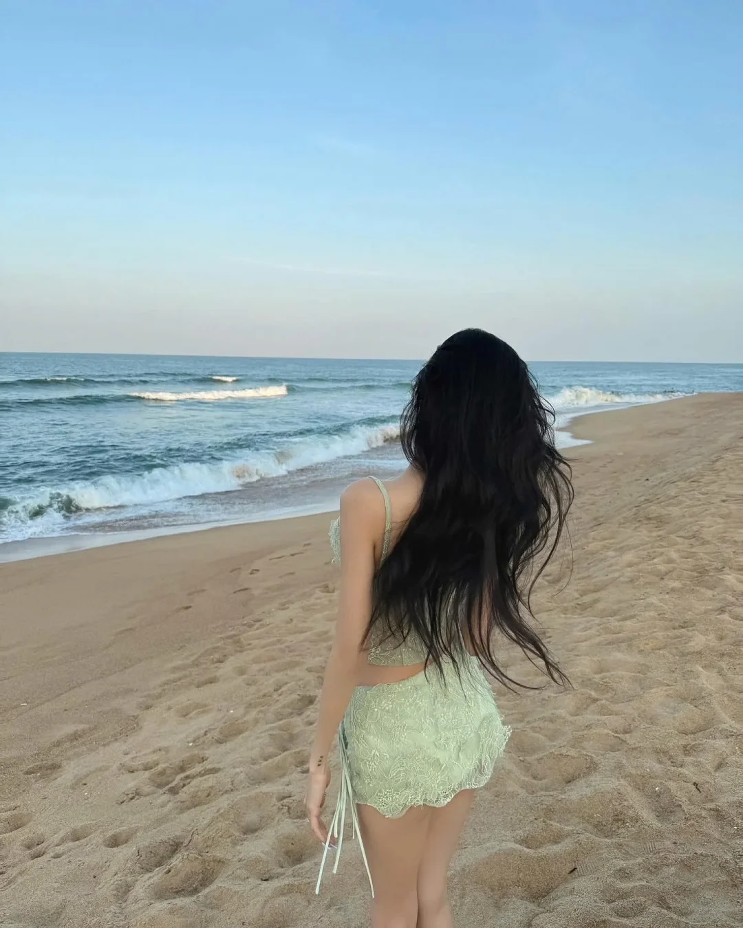 Photo 4 of Set đồ ren hai dây nữ xanh mint KHA