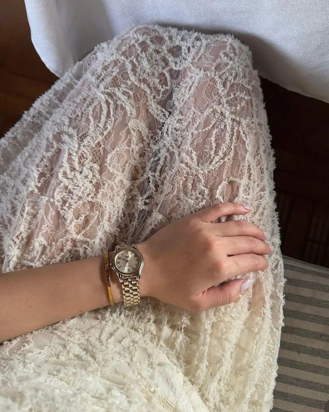 Ảnh 5 của Váy ren cúp ngực kem trắng Noon.tillmoon