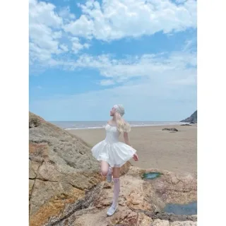 Photo 4 of Váy corset trắng ngắn nữ phong cách công chúa