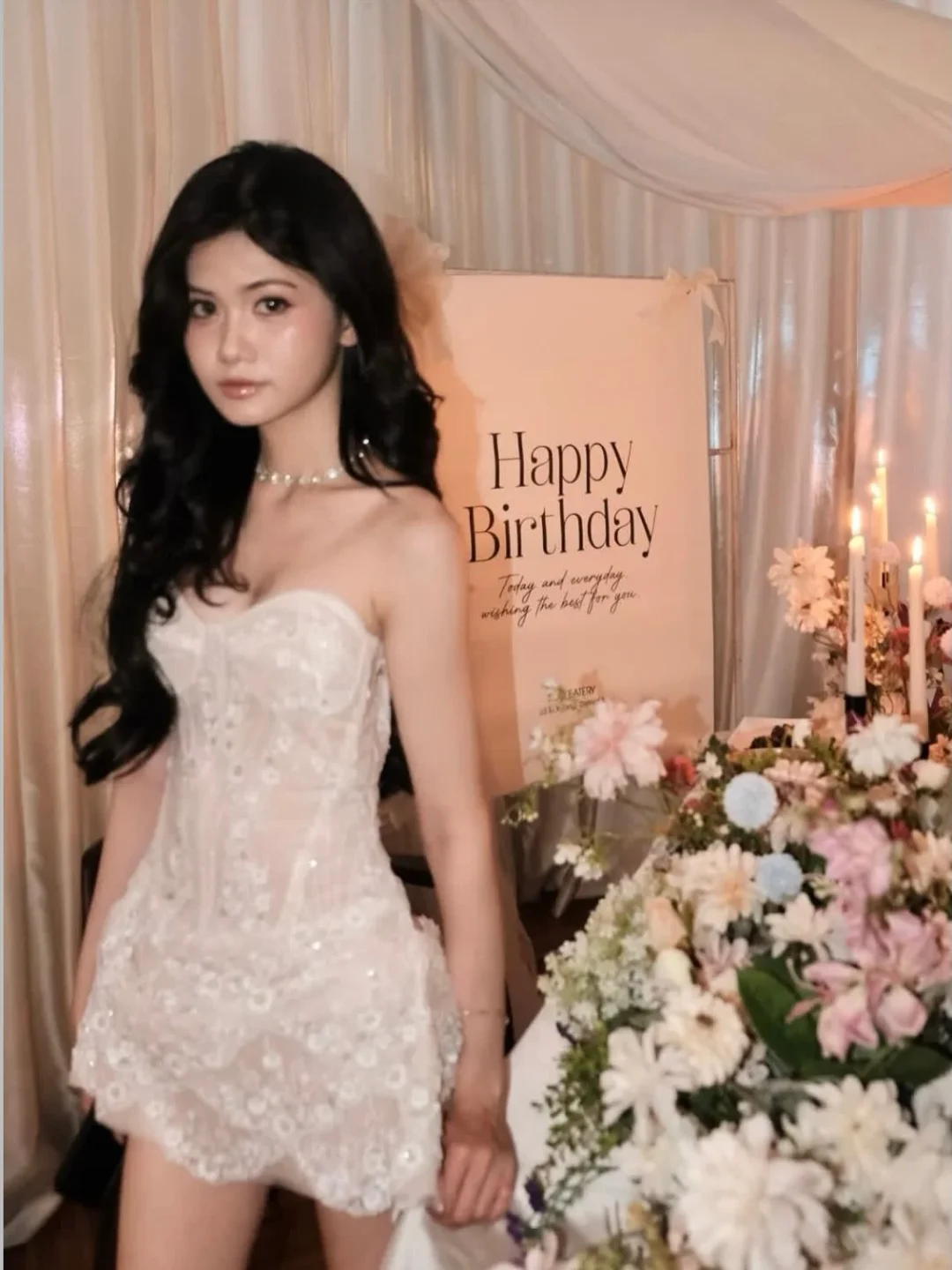Ảnh 3 của Đầm corset trắng sequin NINISESI nữ