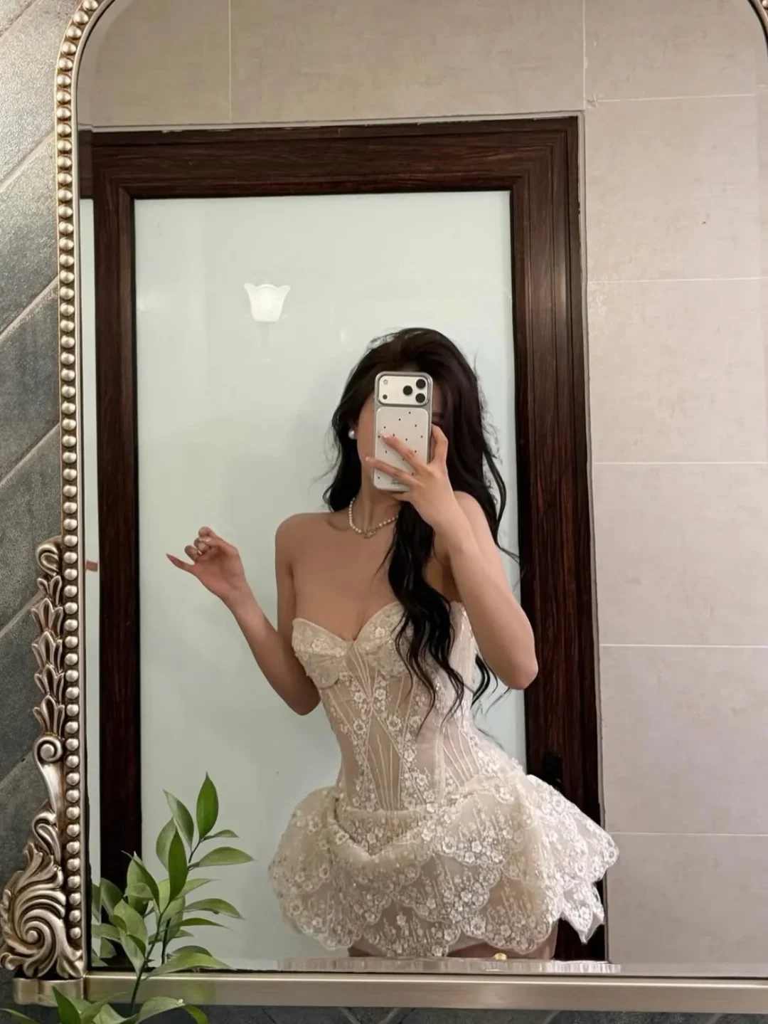 Photo 2 of Đầm corset ren strapless be NINISESI size S