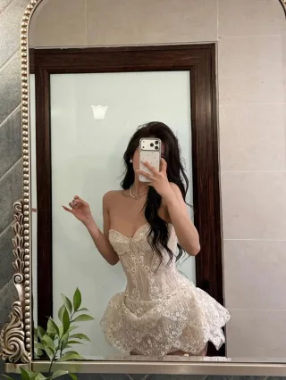 Photo 2 of Đầm corset ren strapless be NINISESI size S