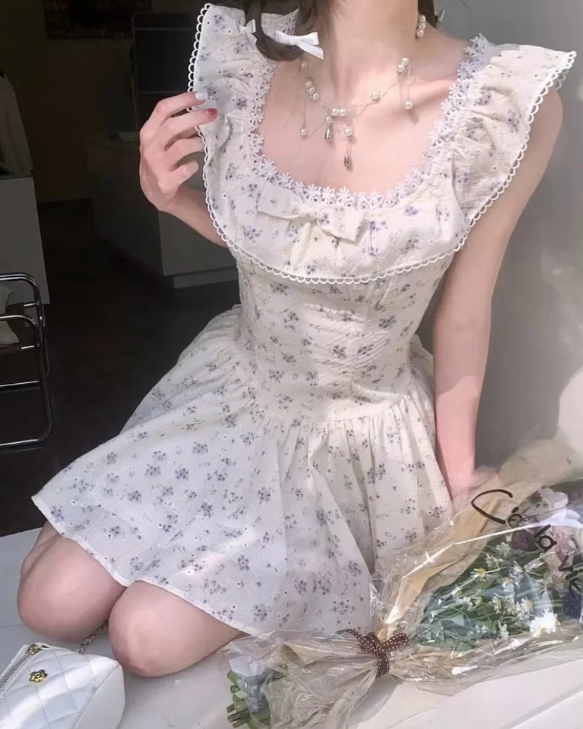 Ảnh 3 của Váy babydoll hoa ren vintage nữ