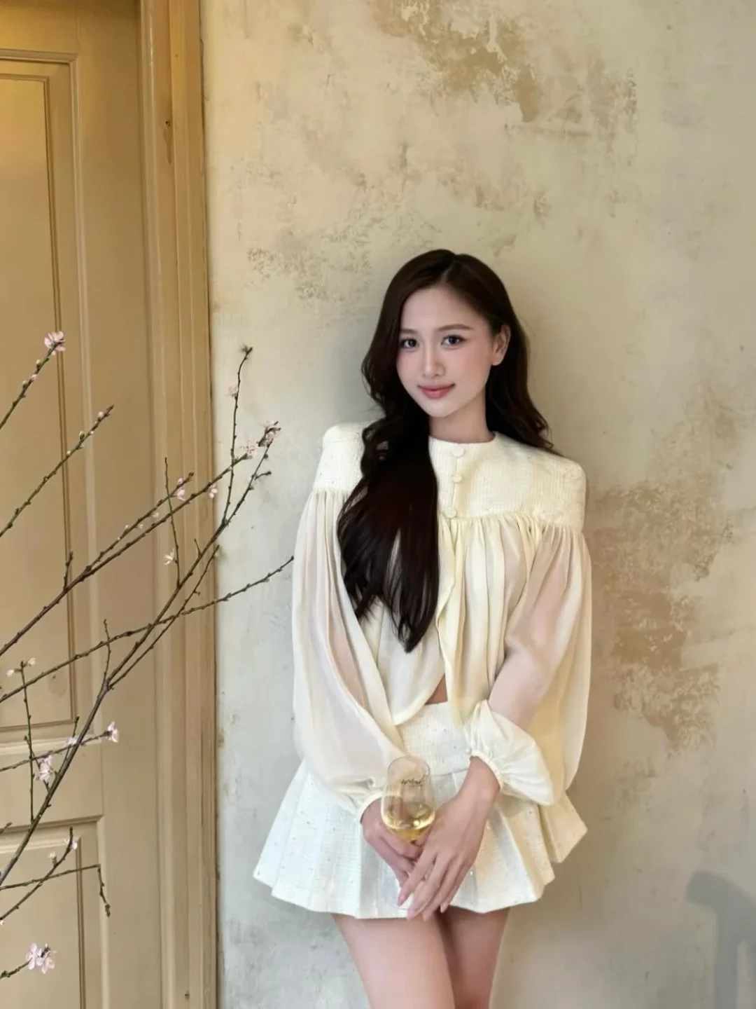 Photo 3 of Set Áo Voan Chân Váy Trắng Amelie Nữ