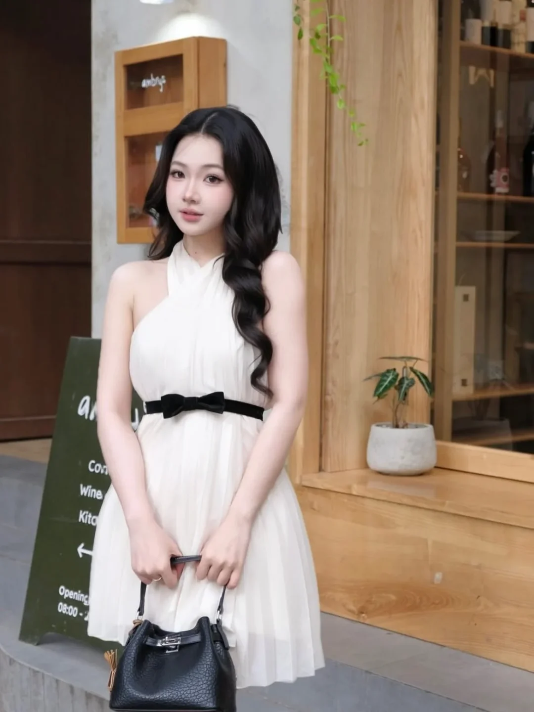 Ảnh 7 của Đầm trắng halter neck nơ eo KHIẾT