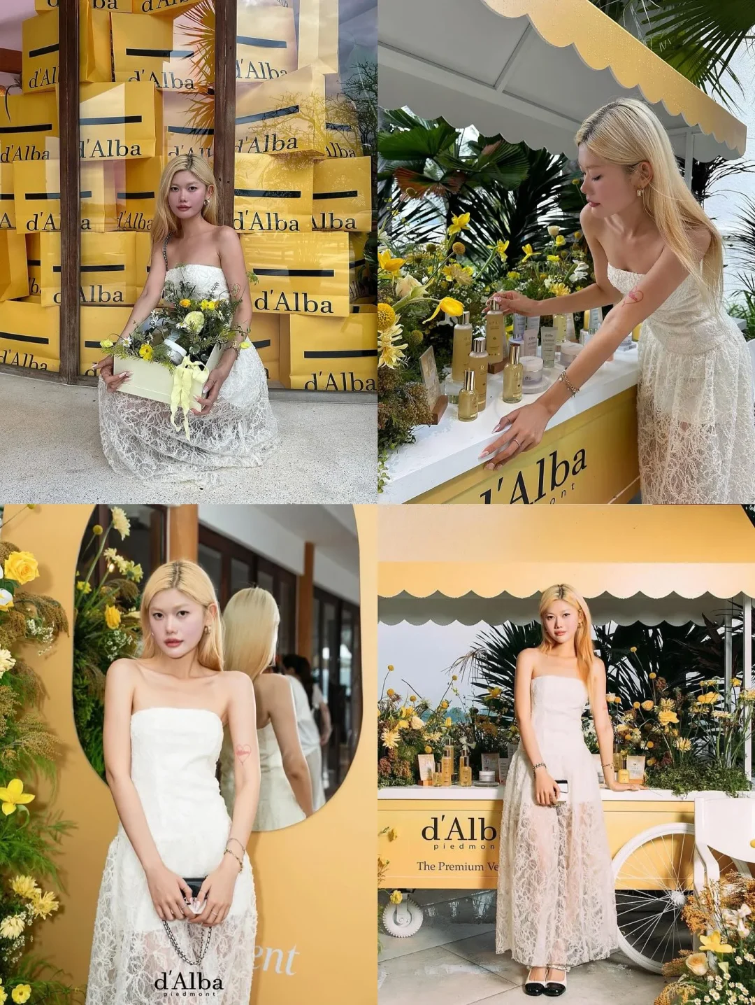 Ảnh 5 của Váy ren strapless dài màu kem