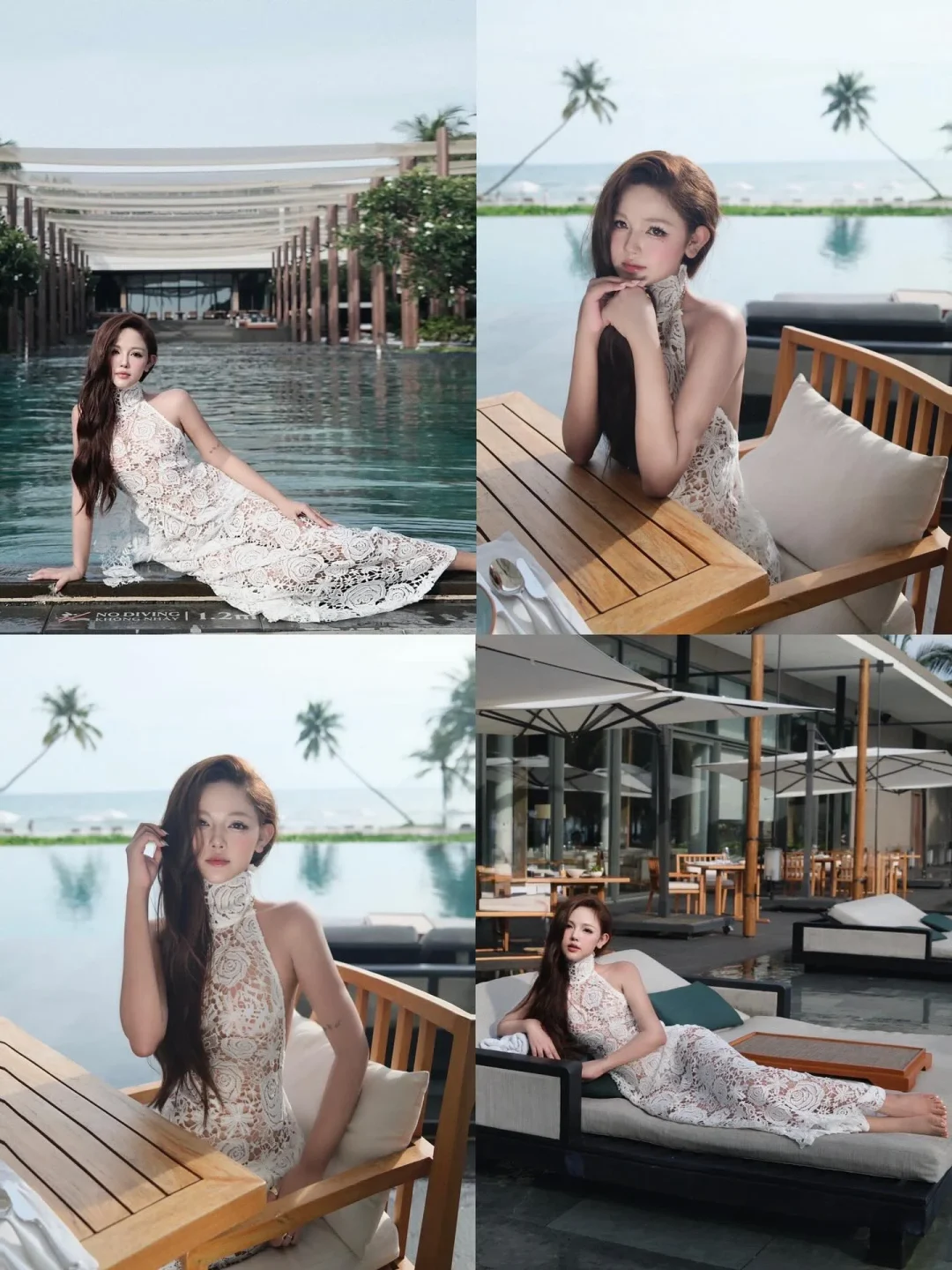 Ảnh 5 của Váy ren dài một vai trắng Hiin.design