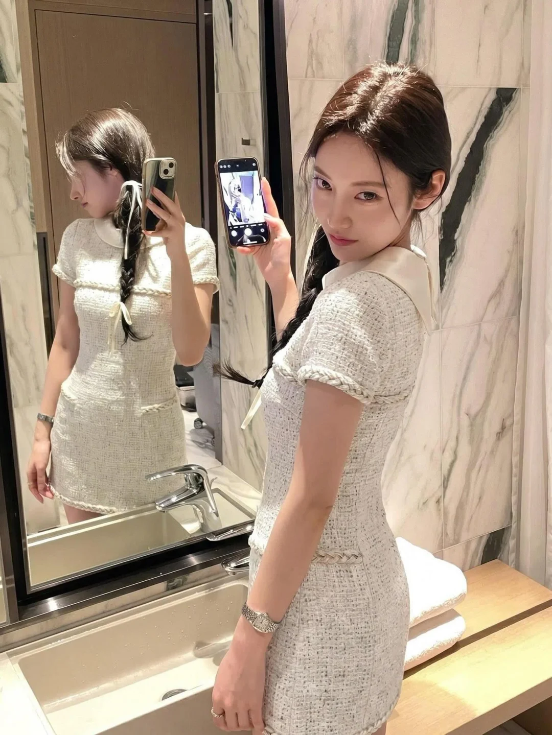 Ảnh 2 của Váy tweed ngắn nữ Ononmm