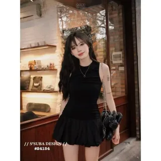 Ảnh 3 của Đầm mini đen nhung ôm body nữ