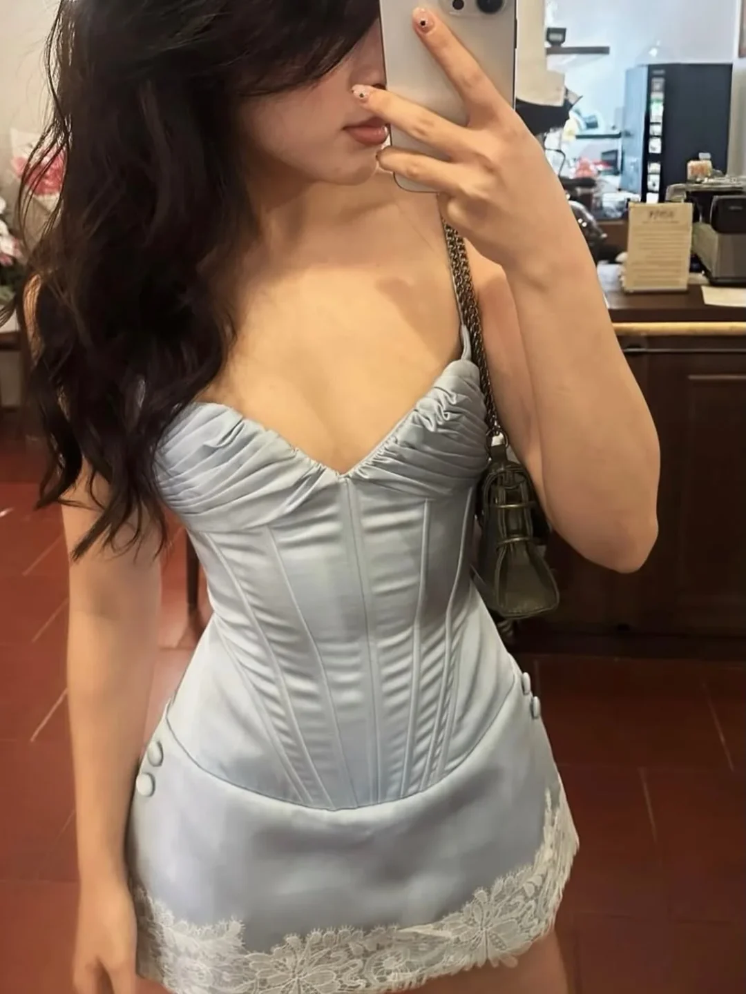 Photo 5 of Đầm corset mini xanh nhạt Doublebizz