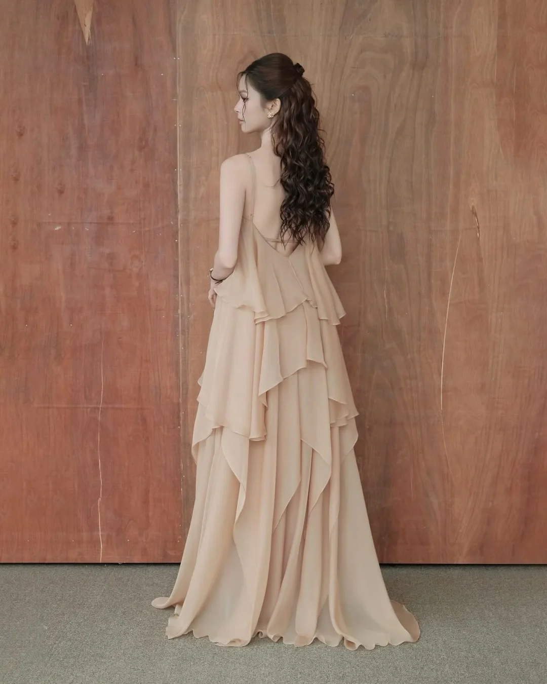 Photo 3 of Đầm maxi voan be Rubies size S