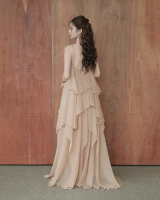 Photo 3 of Đầm maxi voan be Rubies size S