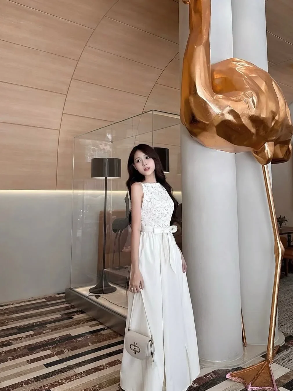 Ảnh 1 của Đầm maxi ren trắng Monico thanh lịch
