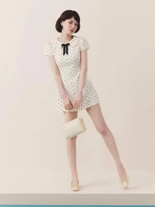 Photo 3 of Đầm chấm bi cổ búp bê Joie Des Roses