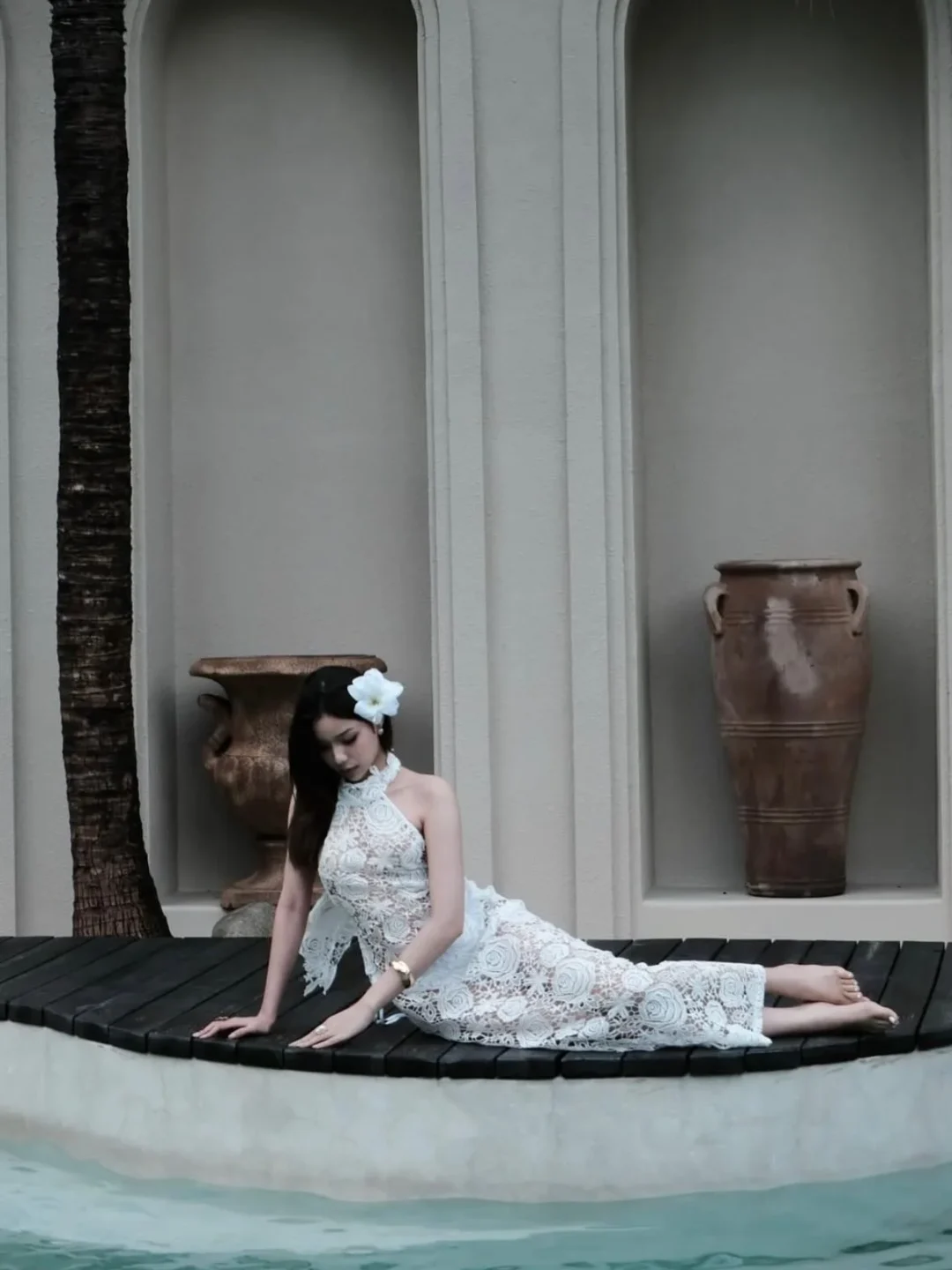 Photo 1 of Đầm ren trắng halter Hiin.design size S