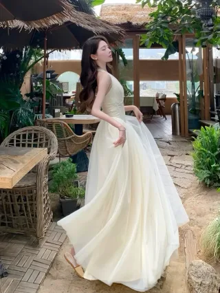 Ảnh 3 của Váy dạ hội voan trắng kem size S/M