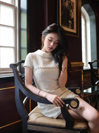 Ảnh 1 của Váy tweed ngắn nữ Ononmm