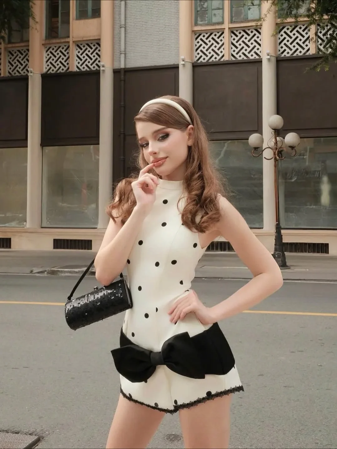 Photo 1 of Đầm chấm bi nơ lớn Doublebizz size S