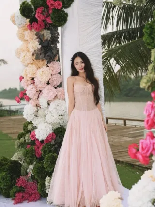 Ảnh 3 của Váy tiệc voan hồng pastel Ononmade