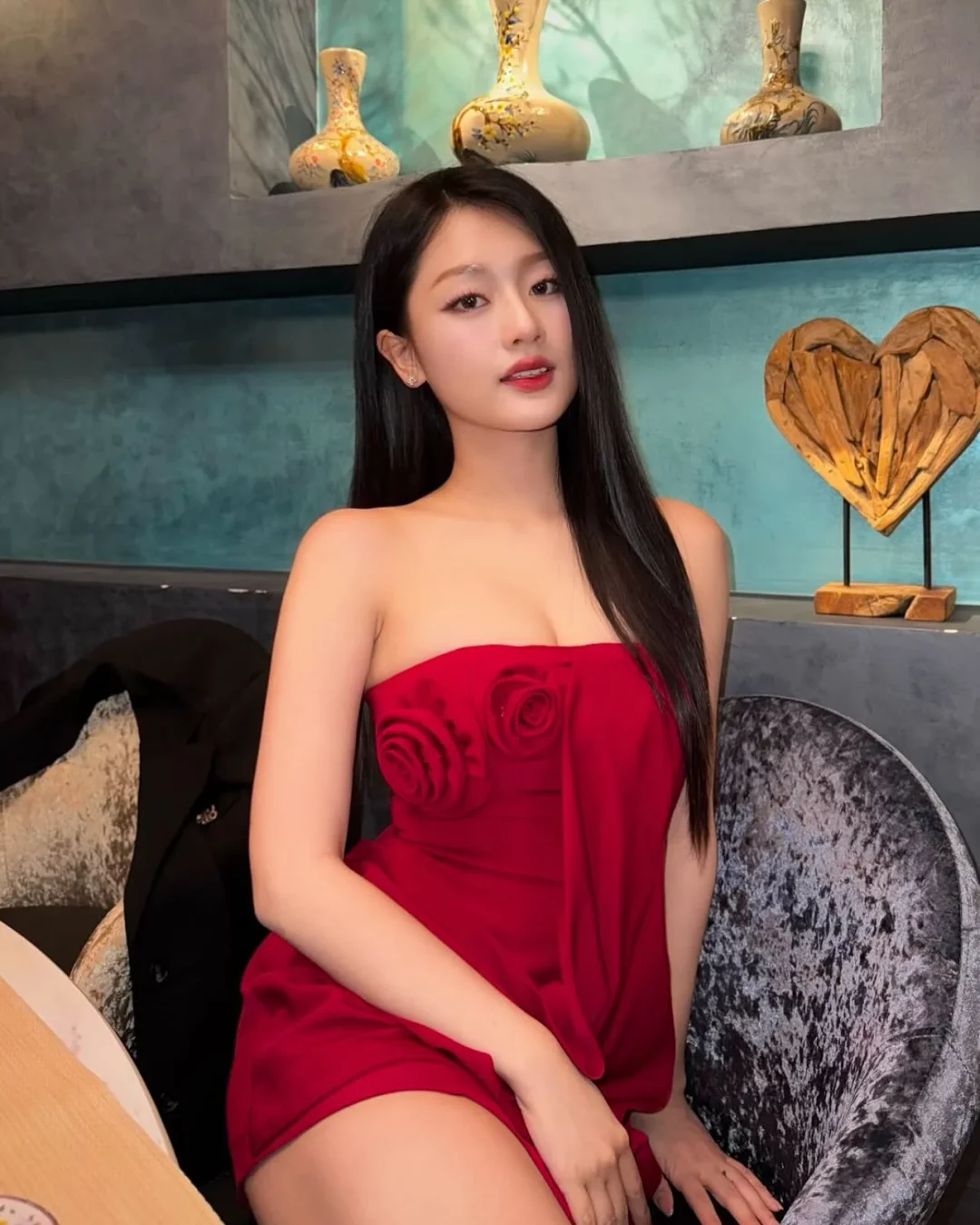 Photo 1 of Đầm mini strapless đỏ XIPI size S