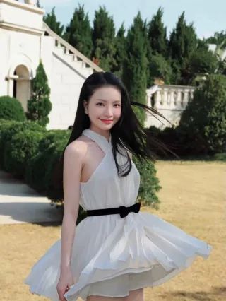 Photo 3 of Váy trắng cổ yếm xếp ly KHIẾT