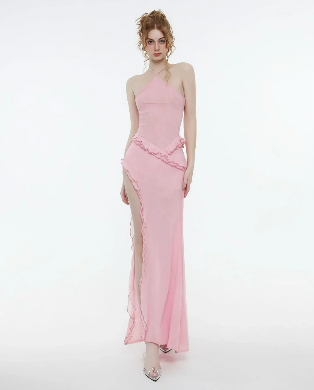 Ảnh 3 của Đầm maxi hồng pastel Lanchy xẻ tà