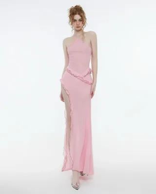 Ảnh 3 của Đầm maxi hồng pastel Lanchy xẻ tà
