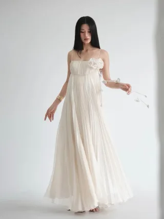 Ảnh 2 của Đầm maxi trắng Deliciae hai dây nữ