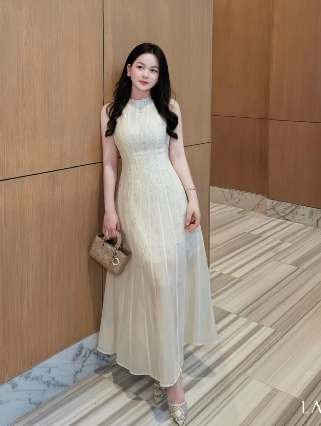 Photo 5 of Váy maxi ren kem nữ LAVIEM size S