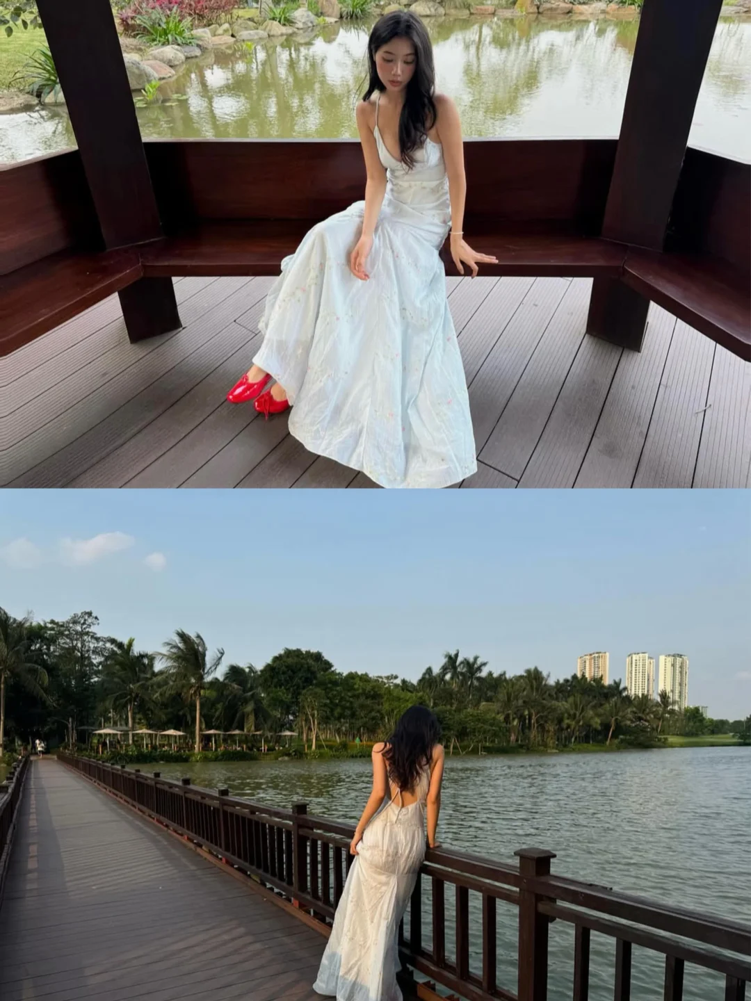 Ảnh 4 của Váy maxi vintage xanh nhạt size S