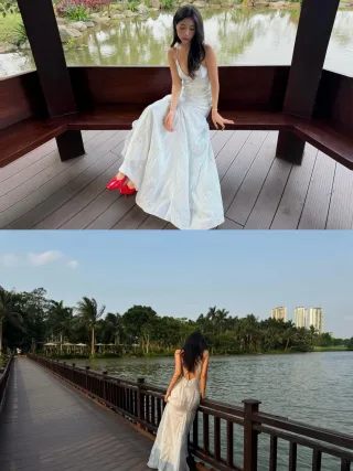 Ảnh 4 của Váy maxi vintage xanh nhạt size S