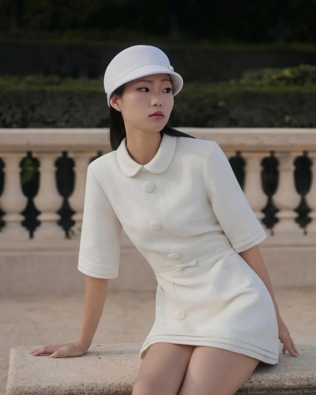Ảnh 5 của Đầm tweed trắng kem Joie Des Roses size S