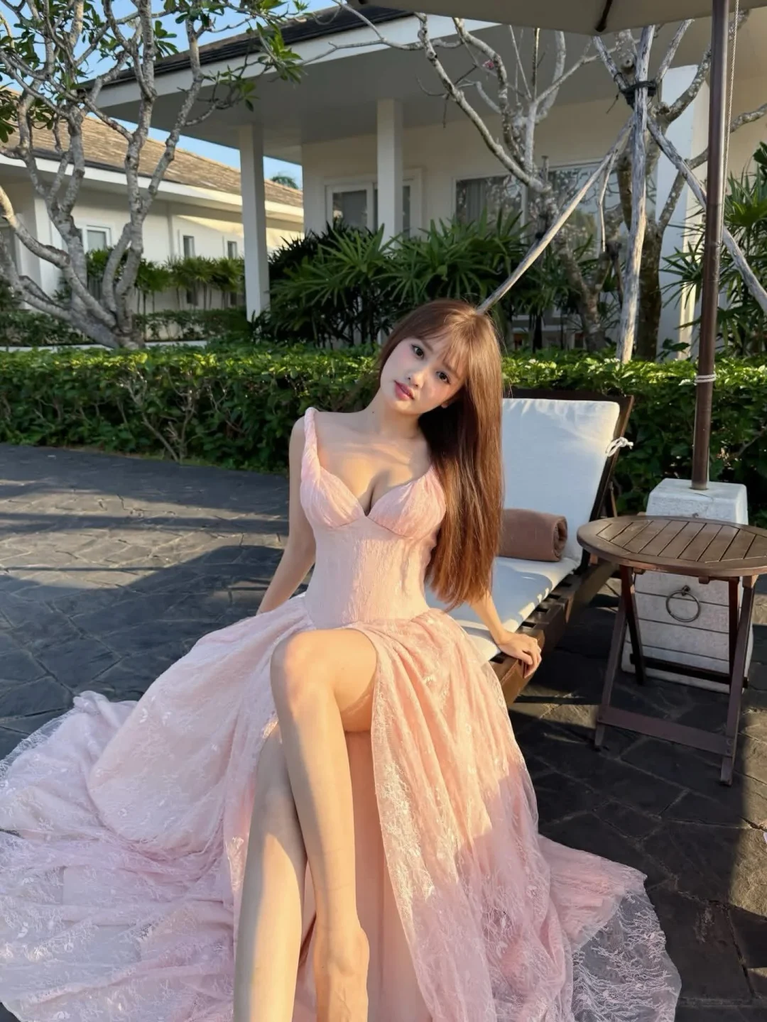 Ảnh 7 của Váy dạ hội ren hồng pastel nữ