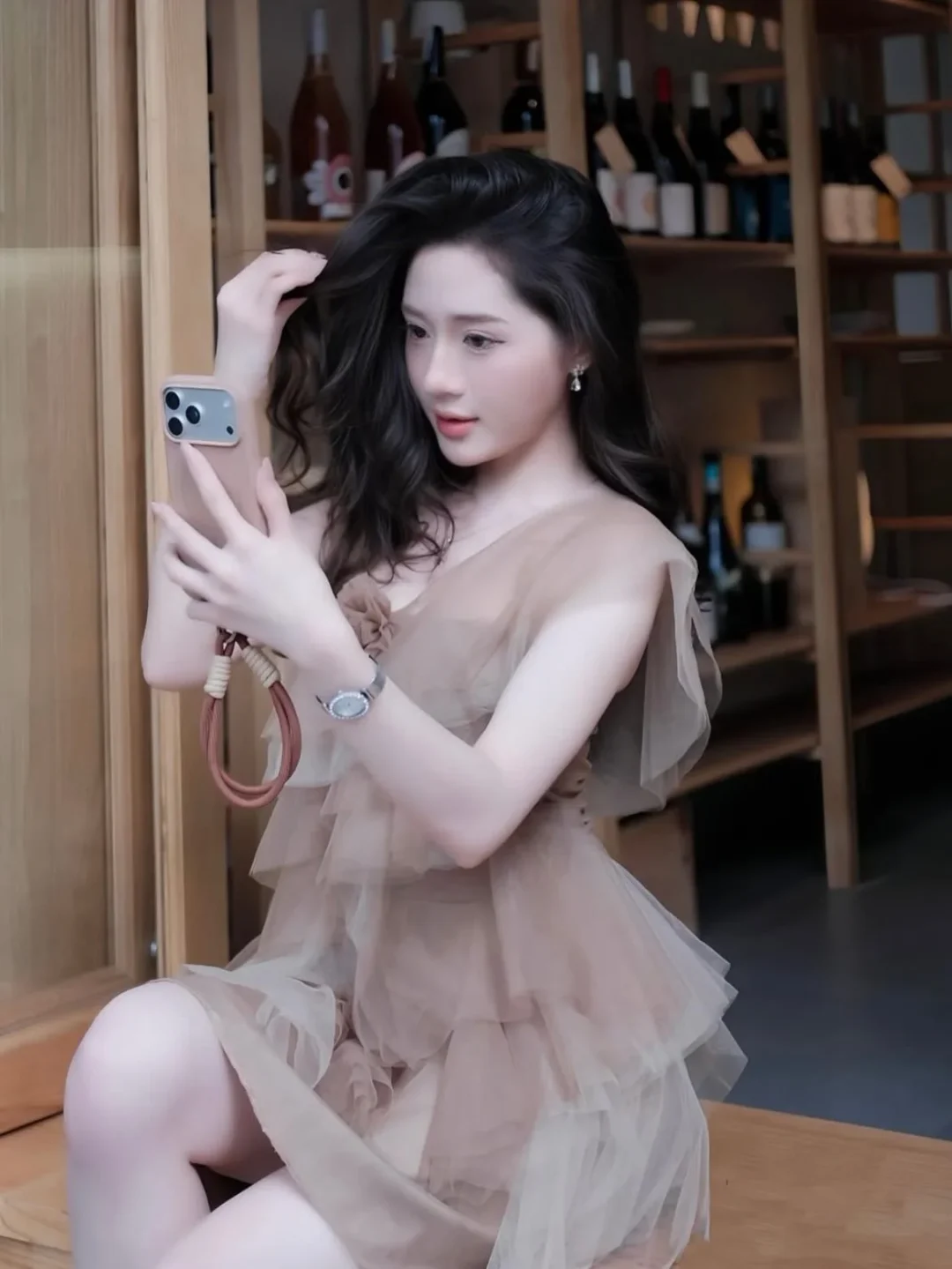 Photo 7 of Đầm voan be xếp lớp nữ sang trọng