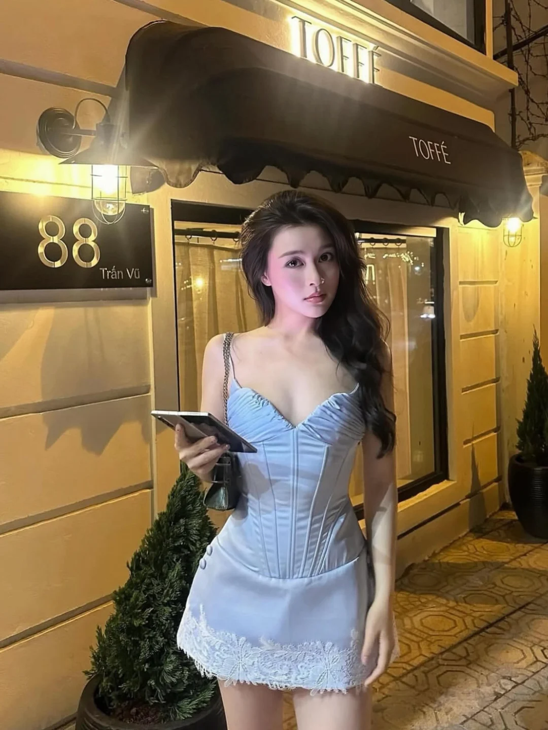 Photo 2 of Đầm corset mini xanh nhạt Doublebizz