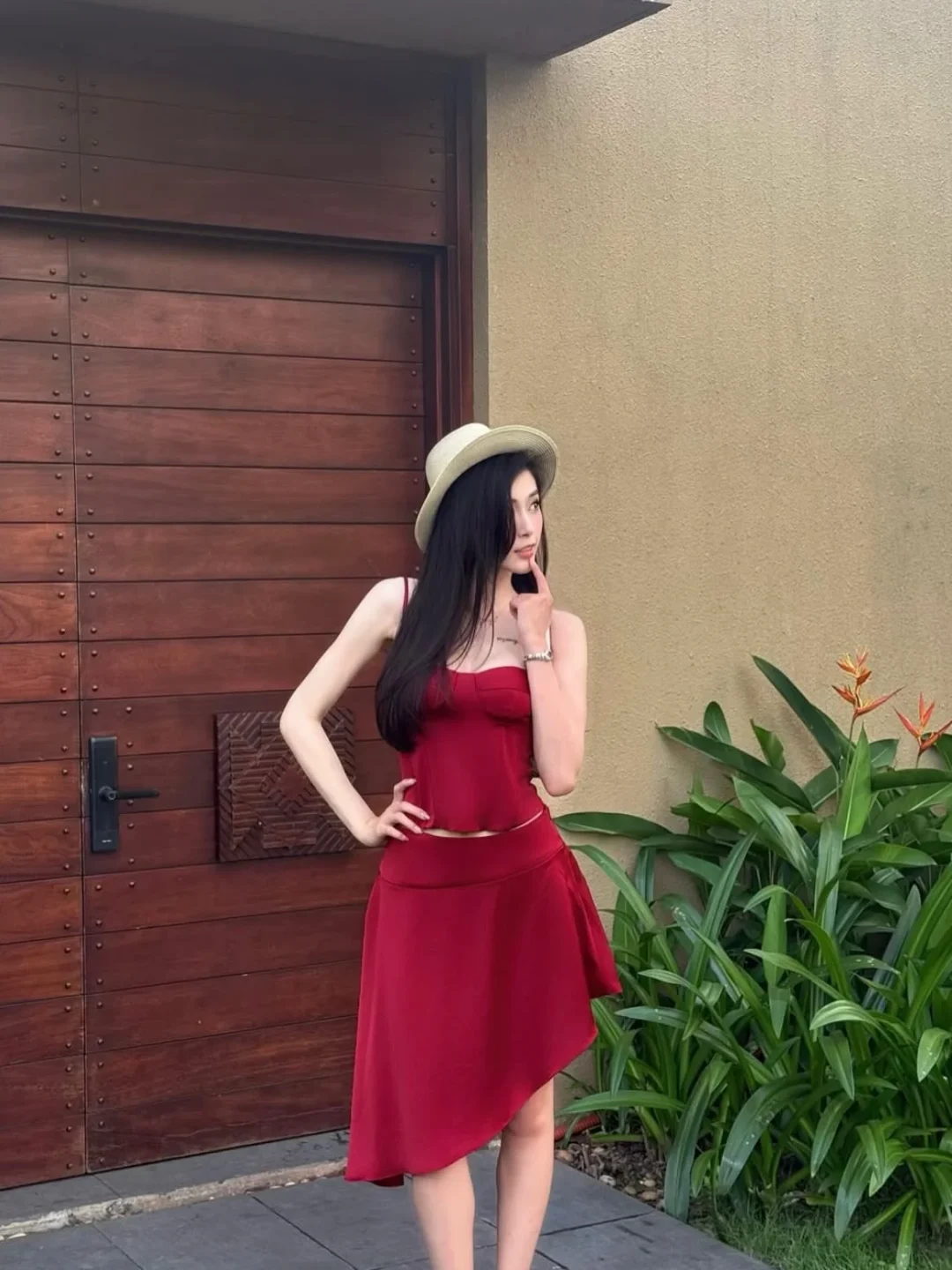 Ảnh 4 của Set áo váy đỏ Charmanine hai mảnh nữ