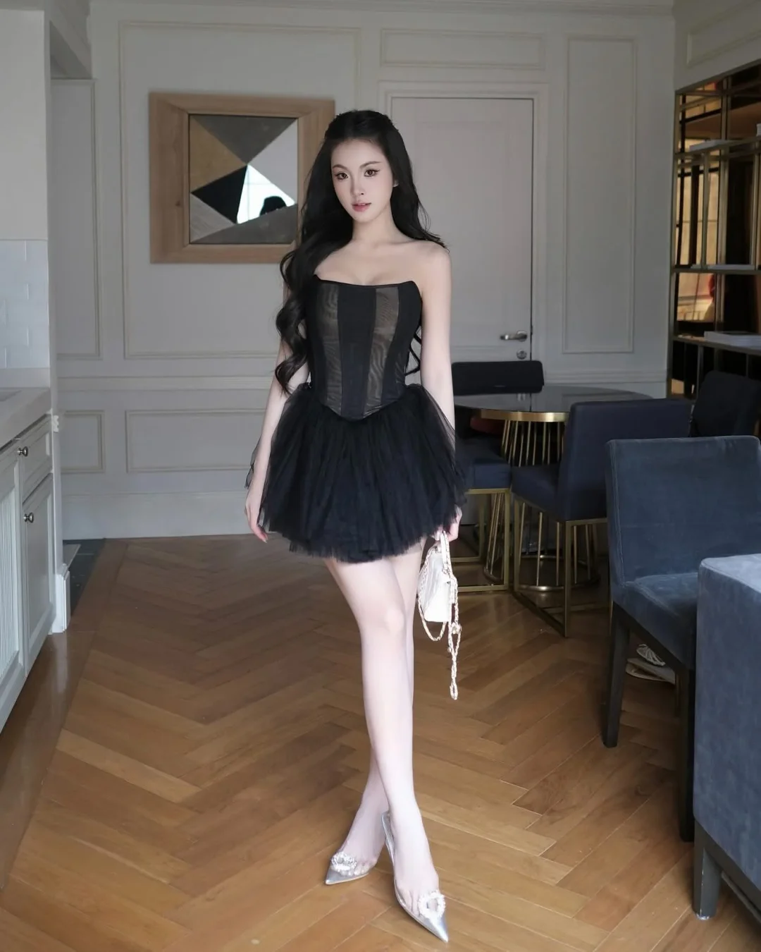 Photo 1 of Váy corset tutu đen Tipblu nữ sang trọng