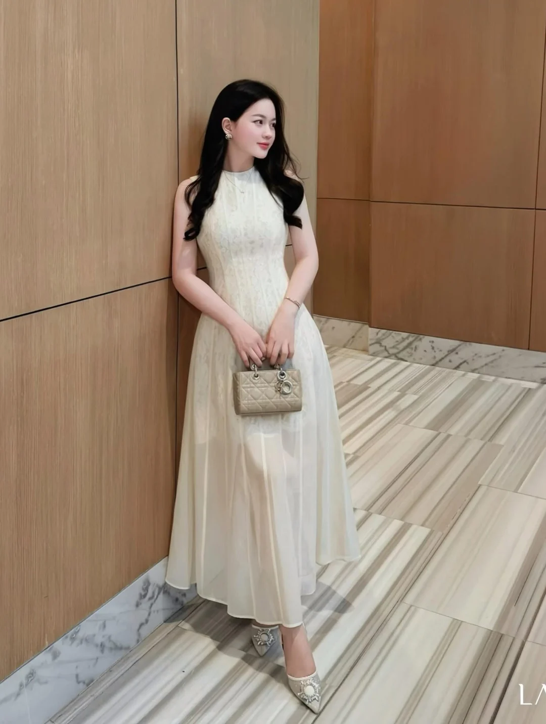 Photo 4 of Váy maxi ren kem nữ LAVIEM size S