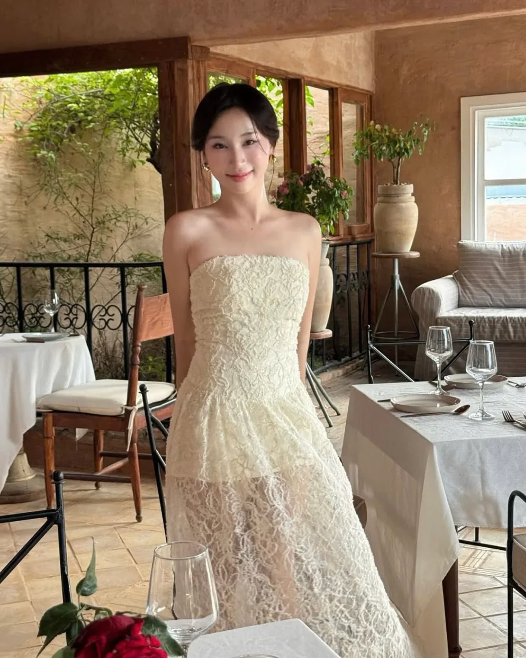 Ảnh 7 của Váy ren cúp ngực kem trắng Noon.tillmoon