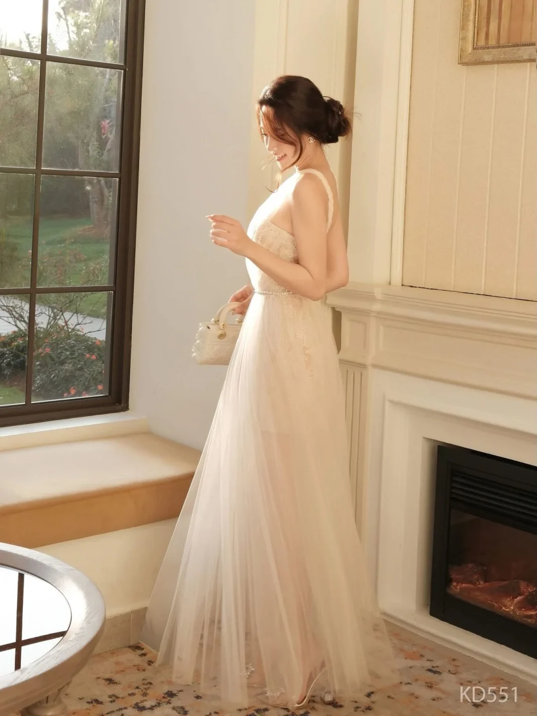 Ảnh 4 của Váy tiệc một vai ren voan be KHIẾT size L