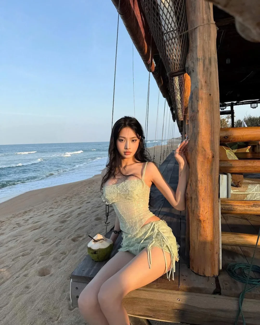 Photo 5 of Set đồ ren hai dây nữ xanh mint KHA