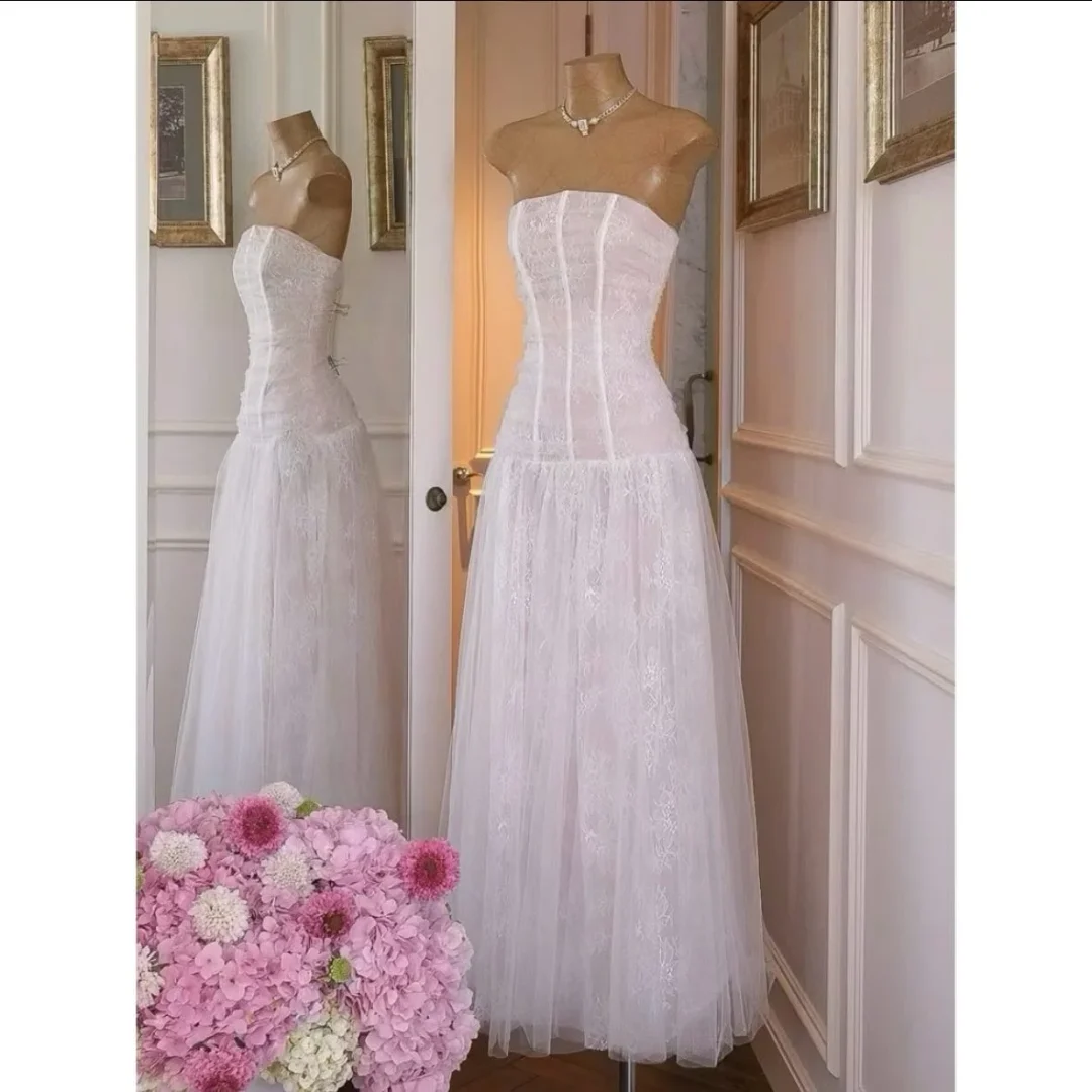 Photo 2 of Váy dạ hội hồng pastel ren corset nữ