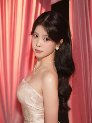 Photo 4 of Đầm dạ hội strapless satin kem Fini8