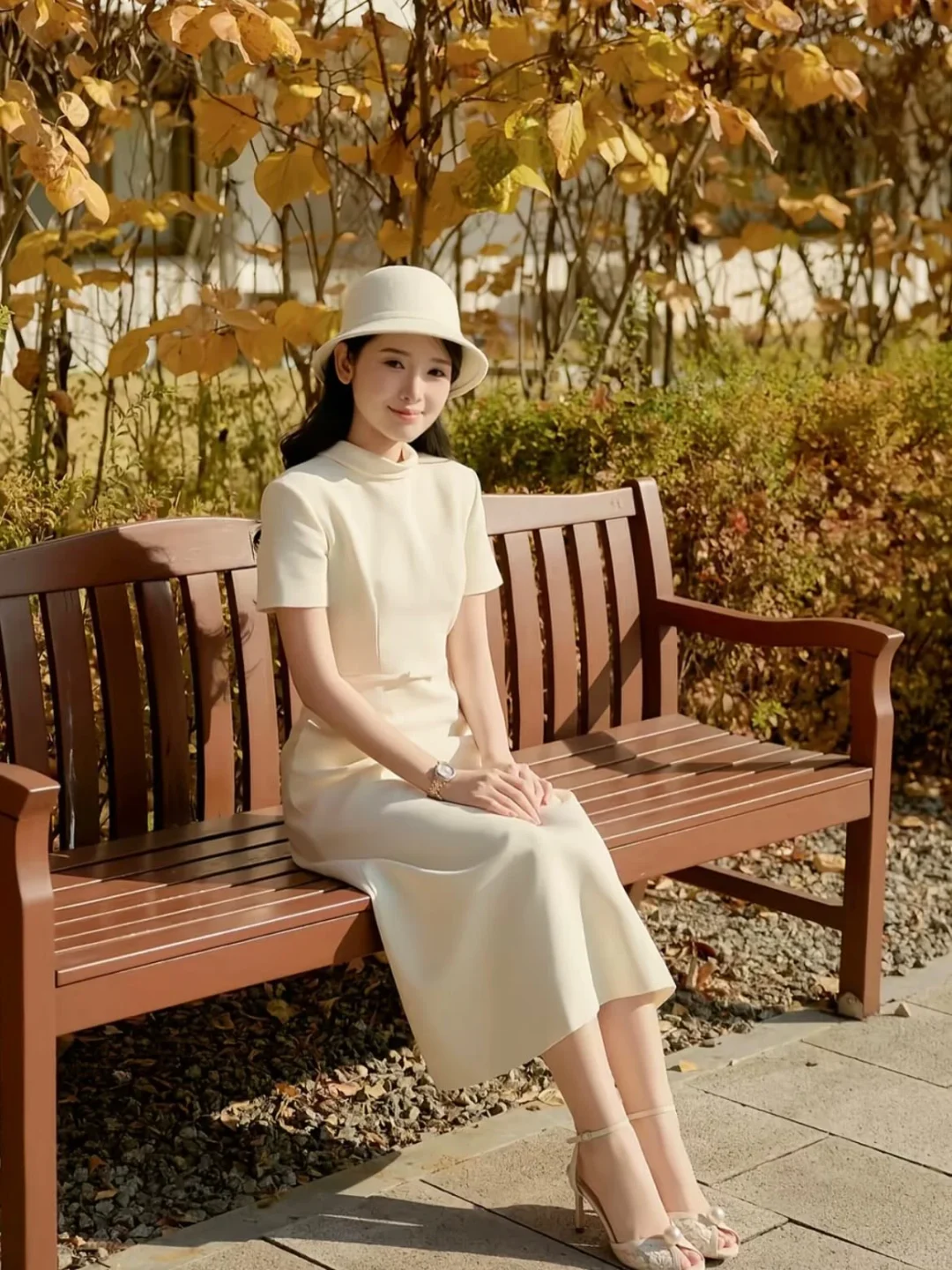 Photo 2 of Set áo chân váy trắng kem Joie Des Roses