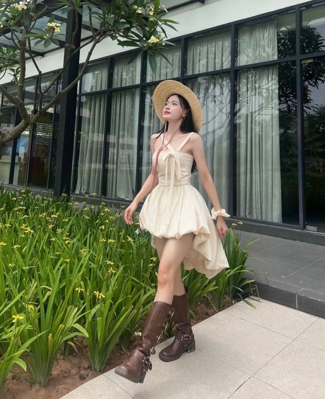 Ảnh 4 của Đầm mini be hai dây size S