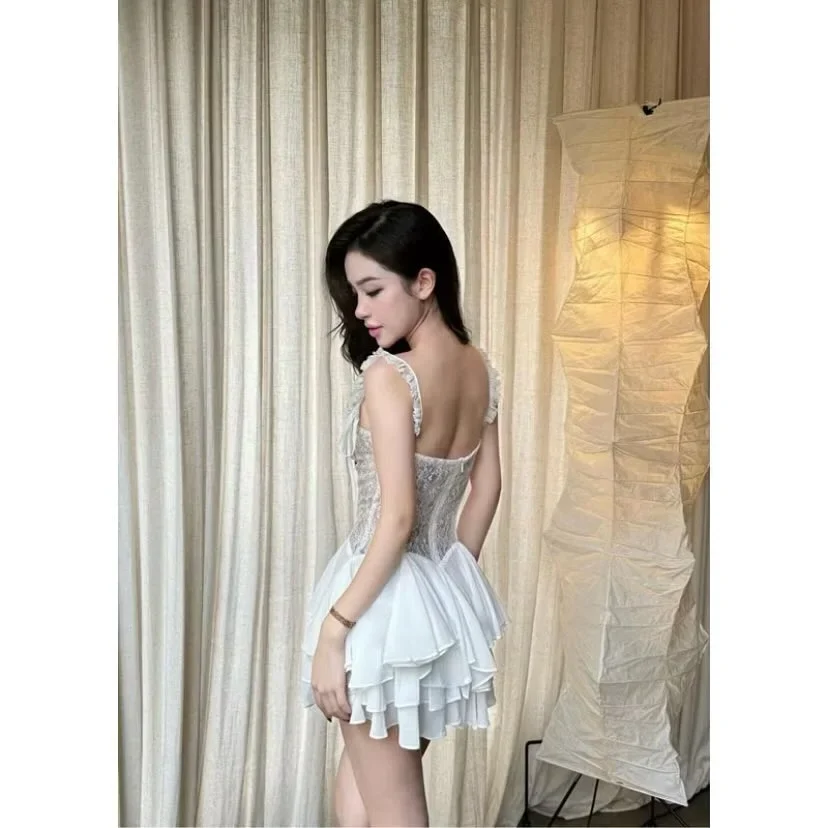 Ảnh 4 của Váy corset ren trắng ngắn nữ