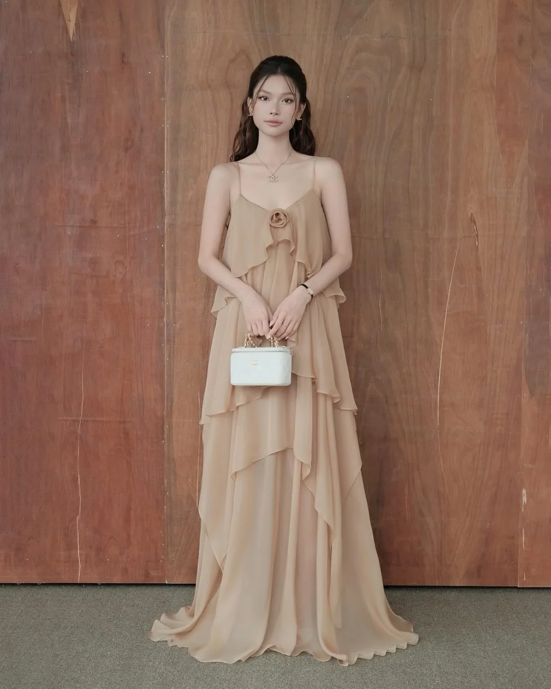 Photo 1 of Đầm maxi voan be Rubies size S