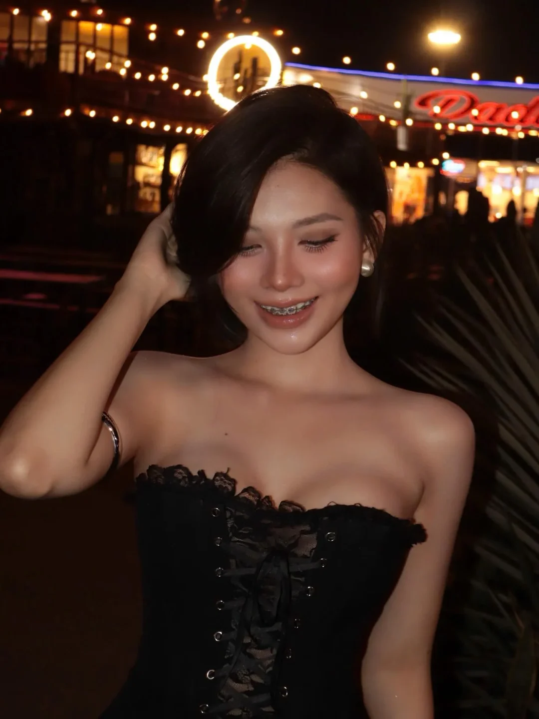 Ảnh 8 của Đầm ren corset đen Lsoul size S