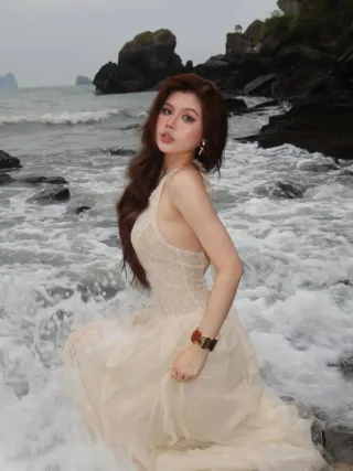 Photo 4 of Váy maxi ren kem Amelie size S